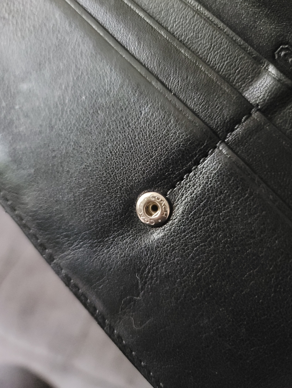 Coach Black Leather Slim Envelope Wallet - Picture 8 of 13